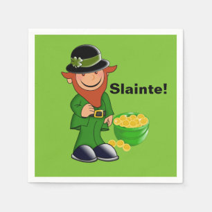 Slainte! Leprechaun, St. Patrick's Day Napkins Servet