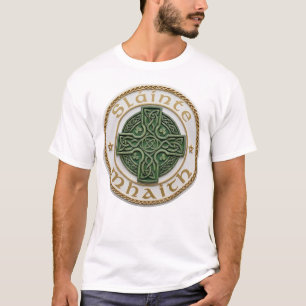 Sláinte Mhaith Keltische Knoopwerk - Wit en Goud T-shirt