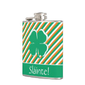 Sláinte Modern Green Sinaasappel Stripes Irish Sha Heupfles (Links)