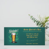 Slàinte! Saint Patrick's Day Pint van bier op groe (Staand voorkant)