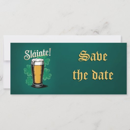 Slàinte! Saint Patrick's Day Pint van bier op groe (Voorkant)