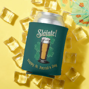Slàinte! Saint Patrick's Day Pint van bier op groe Blikjeskoeler