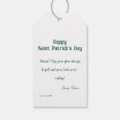Slàinte! Saint Patrick's Day Pint van bier op groe Cadeaulabel (Achterkant)