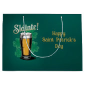 Slàinte! Saint Patrick's Day Pint van bier op groe Groot Cadeauzakje (Voorkant)