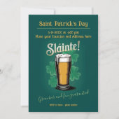 Slàinte! Saint Patrick's Day Pint van bier op groe Kaart (Voorkant)