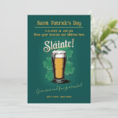 Slàinte! Saint Patrick's Day Pint van bier op groe Kaart (Staand voorkant)