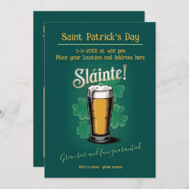Slàinte! Saint Patrick's Day Pint van bier op groe Kaart