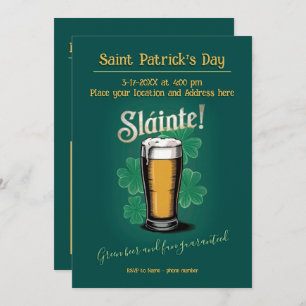 Slàinte! Saint Patrick's Day Pint van bier op groe Kaart