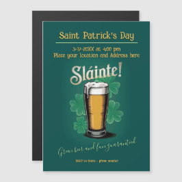 Slàinte! Saint Patrick's Day Pint van bier op groe Magnetische Uitnodiging