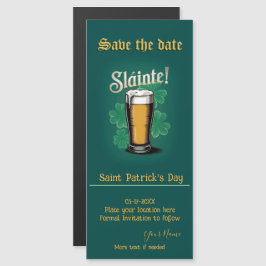 Slàinte! Saint Patrick's Day Pint van bier op groe Magnetische Uitnodiging