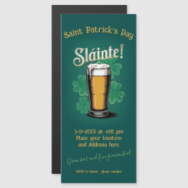 Slàinte! Saint Patrick's Day Pint van bier op groe Magnetische Uitnodiging