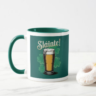 Slàinte! Saint Patrick's Day Pint van bier op groe Mok