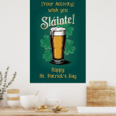 Slàinte! Saint Patrick's Day Pint van bier op groe Poster (Keuken)