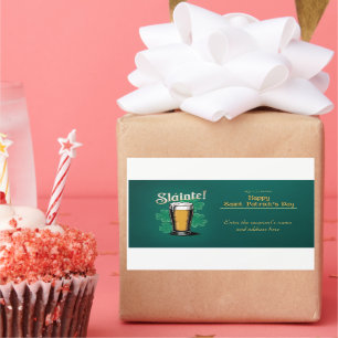 Slàinte! Saint Patrick's Day Pint van bier op groe Rechthoekige Sticker