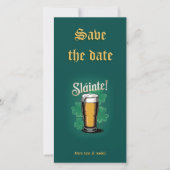 Slàinte! Saint Patrick's Day Pint van bier op groe Save The Date (Voorkant)
