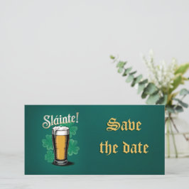 Slàinte! Saint Patrick's Day Pint van bier op groe Save The Date