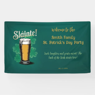 Slàinte! Saint Patrick's Day Pint van bier op groe Spandoek