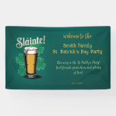 Slàinte! Saint Patrick's Day Pint van bier op groe Spandoek (Horizontaal)