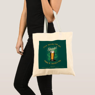 Slàinte! Saint Patrick's Day Pint van bier op groe Tote Bag