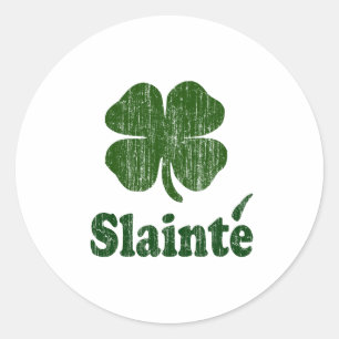 Slainte Shamrock Ronde Sticker