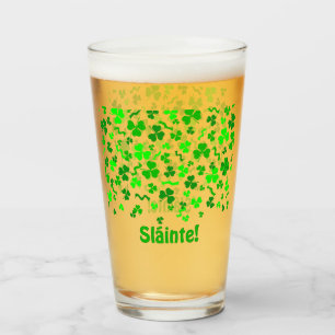 Sláinte Trèfles irlandais chanceux Verre à bière p
