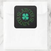 Slainte zwarte vierkante stickers (Tas)