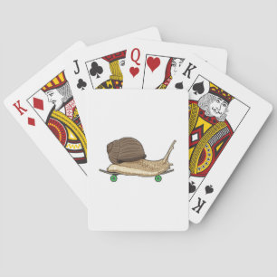 Slak als Skater met Skateboard Pokerkaarten