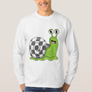 Slak bij Chess met Chessboard T-shirt
