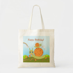 Slak die Happy Birthday wenst Tote Bag