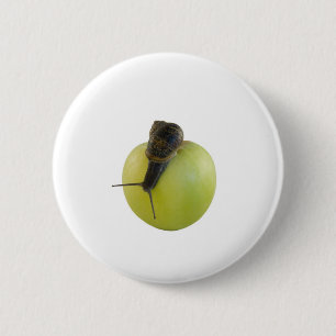 Slak en appel ronde button 5,7 cm