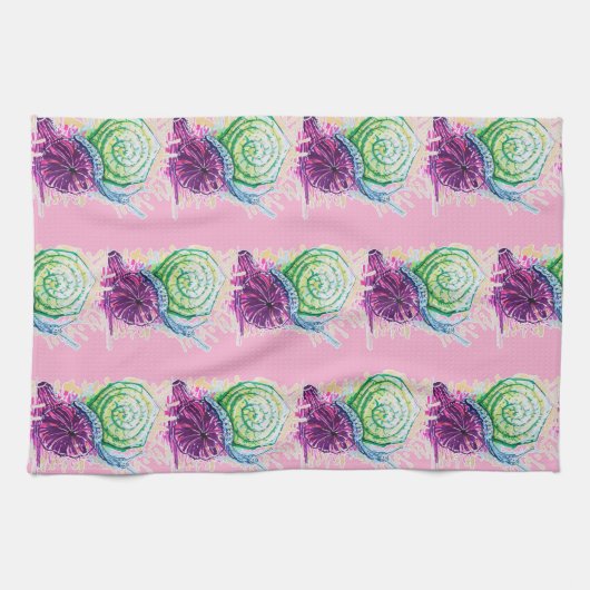 Slak in de vijg theedoek (Horizontaal)