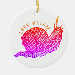 Slak in grafische stijl keramisch ornament