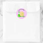 Slak Mail (roze) - Envelopstickers Ronde Sticker (Tas)