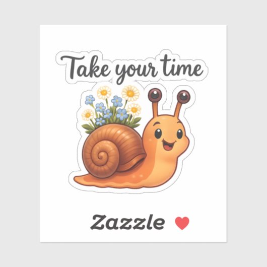 Slak met bloemen Sticker (Vel)