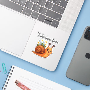 Slak met bloemen Sticker