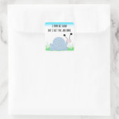 Slak met Gezegde Vierkante Sticker (Tas)