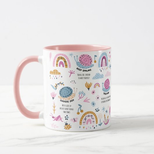 Slak positief denken, roze koffie Mok, 11oz Mok (Links)