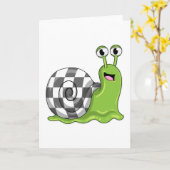 Slak schaakt met schaakbord kaart (Gele Bloem)