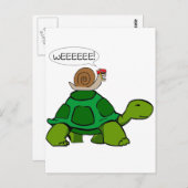 Slak & schildpad - Turbo Duo Briefkaart (Voorkant / Achterkant)