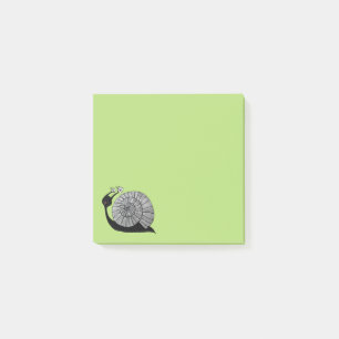 Slak van de Cartoon met spiraalogen Post-it® Notes