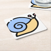 slak vierkante kartonnen onderzetter (Schuin)