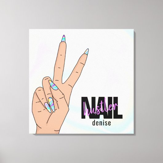 slakkalf salon hand nagelvijver canvas afdruk (Voorkant)