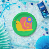 Slakkegelvormig voor kinderen met een hoge kleur papieren bordje (Feest)