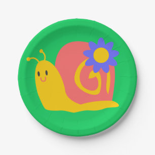 Slakkegelvormig voor kinderen met een hoge kleur papieren bordje