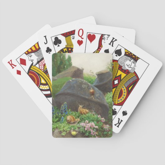 Slakken in een rotstuin (door H.A. Brendekilde) Pokerkaarten (Achterkant)