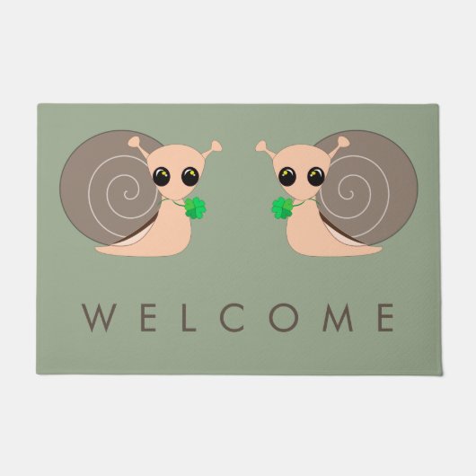 Slakken met klaverdeurmat deurmat (Voorkant)