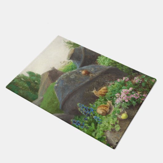 Slakken op een rotstuin (door H.A. Brendekilde) Deurmat (Schuin)