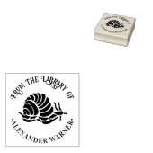 Slakken Silhouet Zeekust Strand Rond Bibliotheekbo Rubberstempel (Gestempeld)