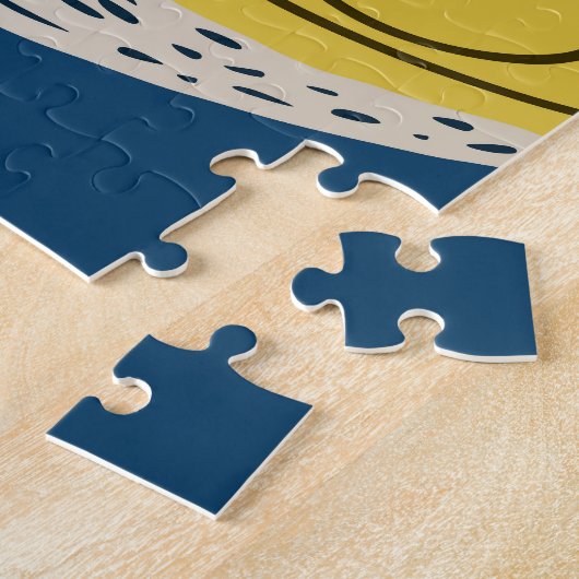 Slakken silhouetten: geel, roze patroon. legpuzzel (Zijkant)