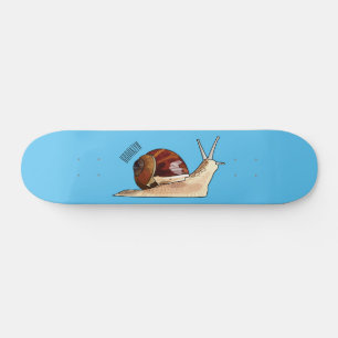 Slakken stripverhaal illustratie skateboard